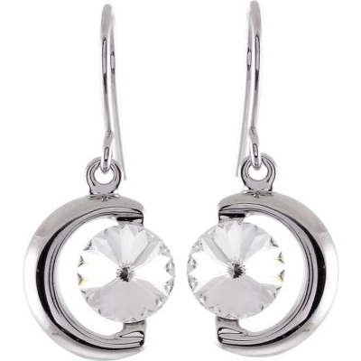 Afbeelding van Behave Oorhangers maanvormig met swarovski elements