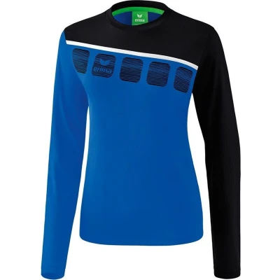 Afbeelding van 5 C longsleeve dames new royal/zwart/wit / 46