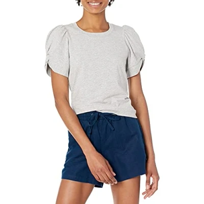 Afbeelding van Amazon Essentials Dames Classic Fit T shirt met ronde mouwen en hals, lichtgrijs Heather, XX Large