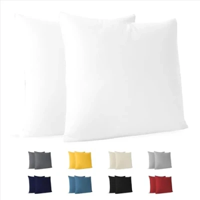 Afbeelding van Dreamzie Kussensloop (Set van 2) Wit Katoen Voor Kussens 65 x cm 100% Jersey Beddengoed Dubbel Bed Kussenbeschermer Bestendig en Hypoallergeen