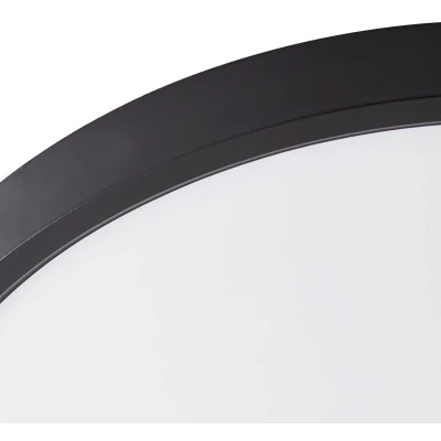 Afbeelding van Lindby Slimme plafondlamp met dimmer CCT 1licht Kunststof, acryl H: 2.1 cm mat zwart, wit Inclusief lichtbron