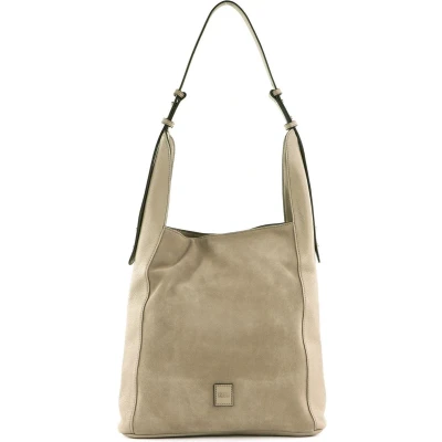 Afbeelding van FREDsBRUDER Leren Schoudertas Kelia Hobo Soft Taupe Lichtbruin