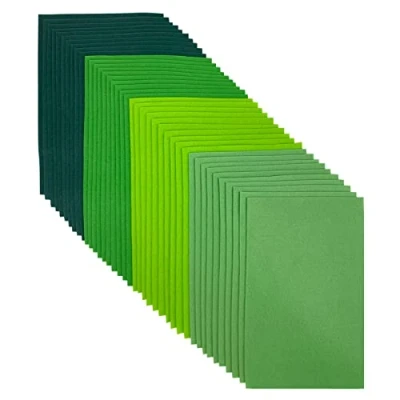 Afbeelding van Knutselvilt, 20 x 30 cm, vilt om te knutselen, 4 kleuren, 40 stuks, gekleurde viltvellen voor doe het zelf decoraties en feestprojecten (groene serie)