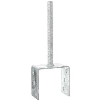 Afbeelding van Connex HV4205 Paaldrager, 71 x 60 100 200 4 mm, diameter 16 U vorm, materiaal: thermisch verzinkt, 1 stuk 101 mm