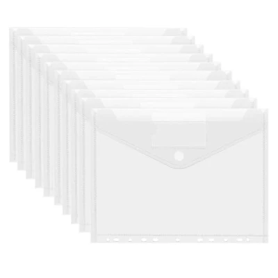 Afbeelding van 20 stuks documentenvakken A4 om op te bergen, documententas, zichtvakken, documententas met klittenbandsluiting A4, transparant, document organiseren (A)