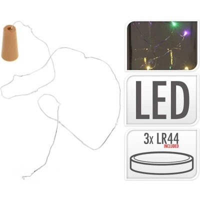 Afbeelding van S.i.a. Flessenstop Lichtsnoer Met 8 Multicolor Led Lampjes Ip44
