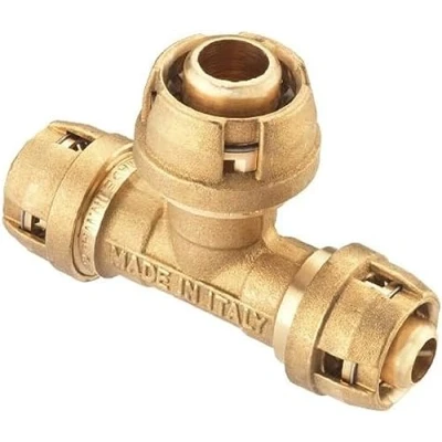 Afbeelding van Composietbuissysteem steek verloopkoppeling T stuk 20x16 mm, messing