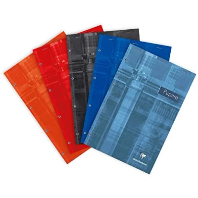 Afbeelding van Clairefontaine 66131AMZC muziekblok, geniet, geperforeerd, A4 + 21 x 31,8 cm, 160 pagina&#039;s, afneembaar, grote ruiten, wit papier, 90 g, envelop gelamineerd, willekeurige kleur