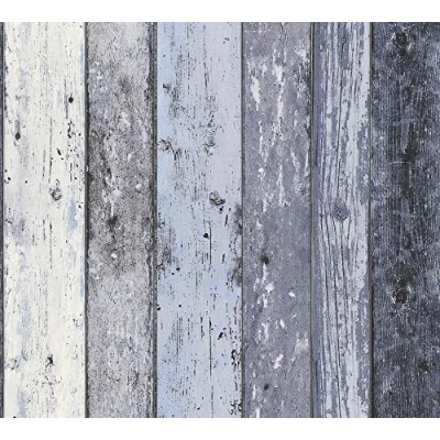 Afbeelding van Leen Bakker A.S. CrÃ ation Behang Houtlook Blauw 53cm X 10,05 M AS855060 Vinyl Création