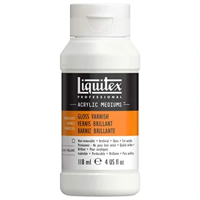 Afbeelding van Liquitex 6204 Glans vernis, beschermt tegen omgevingsinvloeden, behoudt de en helderheid van acrylverf 118ml Fles,