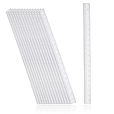 Afbeelding van D.RECT 15 Stuks 50 cm Liniaal Plastic Kunststof Transparant Kristalhelder voor School Kantoor Thuis