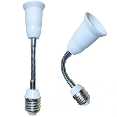 Afbeelding van DZYDZR 2 stuks E27/E26 verlengstuk LED lampvoet flexibele zwanenhals E27 naar verlengbasis adapter 19 cm wit