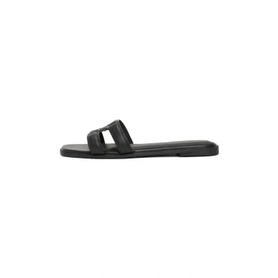 Afbeelding van Tommy Hilfiger LOGO Strap MULE Muiltjes, Dames, Maat: 38, Black Leer