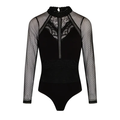 Afbeelding van Morgan Dobby SPOT Longsleeve, Dames, Maat: Small, Noir