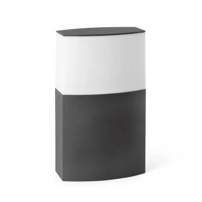 Afbeelding van Faro Lighting Datna 1 Light Outdoor Boldervoetstuk Licht Wit, Donkergrijs IP44, E27