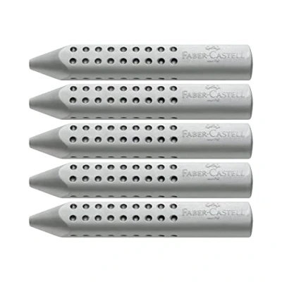 Afbeelding van Faber Castell 187100 Driehoekige gum Grip 2001, grijs, 5 stuks