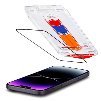 Afbeelding van Accezz Screen protector Geschikt voor iPhone 14 Pro glas screenprotector met anti dust applicator