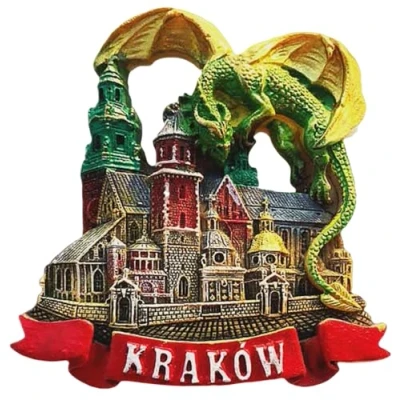 Afbeelding van Groene Draak van Krakau Polen 3D Koelkast Magneet Reizen Souvenir Gift,Huis &amp; keuken Decoratie Magnetische Sticker Collectie