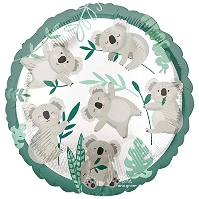 Afbeelding van Amscan Folieballon Koala Junior 41 Cm Grijs/groen
