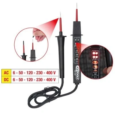 Afbeelding van KS Tools 550.1501 Polariteits en spanningzoeker met veiligheidsisolatie 6 400 V