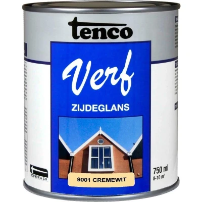 Afbeelding van Tenco TencoVerf Zijdeglans 0,75 ltr crèmewit (RAL9001) Woning onderhoud