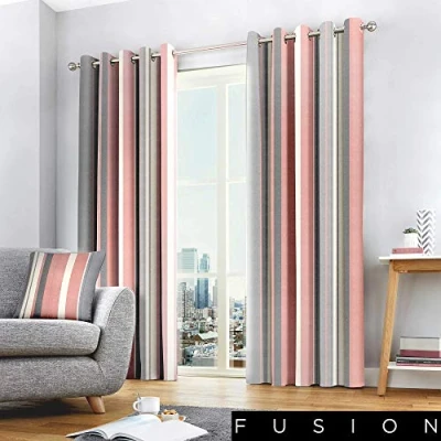 Afbeelding van Fusion Twee gordijnpanelen, katoen, polyester, blos, b 117 cm (46) x d 183 (72)