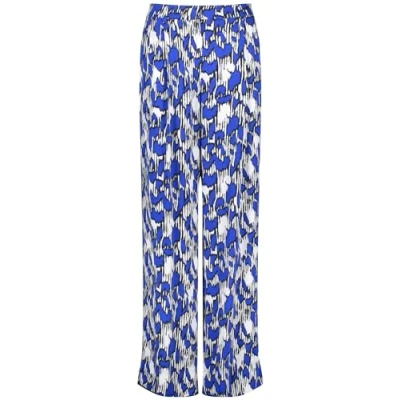 Afbeelding van Taifun LANG MIT Alloverprint Broek, Dames, Maat: 40, Aegean gemustert