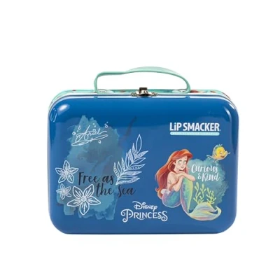 Afbeelding van Lip Smacker Frozen lunchbox tin, all in one veilig te gebruiken make up cadeauset voor kinderen, inclusief gezicht, lippen en nagels met haar schoonheidsaccessoires