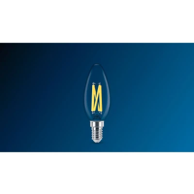 Afbeelding van Philips MASTER LED E27 Kaars Filament Helder 3.4W 470lm 922 927 Dim To Warm Beste Kleurweergave Dimbaar Vervangt 40W