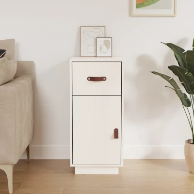 Afbeelding van Dressoir 34x40x75 cm massief grenenhout wit