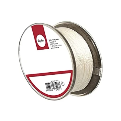 Afbeelding van Rayher Natuurlijke rijzijde, wit, 100% polyamide, 0,33 mm ø, spoel 25 m, rijgaren voor parels, extreem scheurvast, stabiel, rafelt niet uit, 8902202