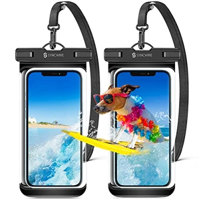 Afbeelding van Syncwire waterdichte telefoonhoes【2 stuks】Onderwater telefoonhoesjes, 7 inch telefoonhoes met knoppen aan de zijkant, naadloos design voor iPhone 14, 13, 12, 11 Pro, XS Max Mini SE, XR X 8