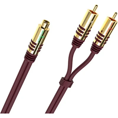 Afbeelding van Oehlbach D1C20560 NF Y Sub Adapter Cinch Audio [2x stekker 1x koppeling] Bordeaux
