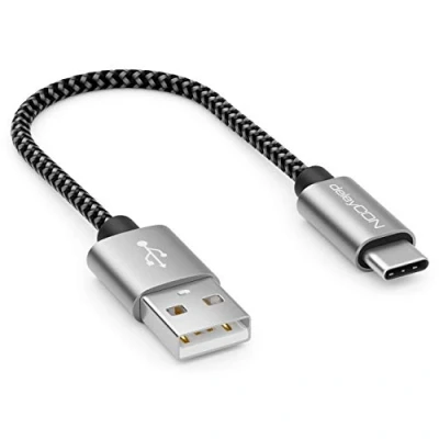 Afbeelding van deleyCON 0,15m Nylon USB C Kabel Oplaadkabel Datakabel Type Metalen Stekker Opladen &amp; Synchroniseren Mobiele Telefoon Smartphone Tablet Navigatieapparaat