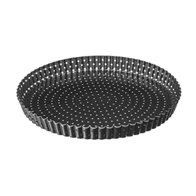 Afbeelding van VITA PERFETTA 1 x geperforeerde taartvorm, quichevorm, ronde antiaanbaklaag, afneembare bodem, koolstofstaal (diameter 28 cm)