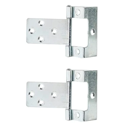 Afbeelding van Bulk Hardware BH01811 50 x 16 mm gebogen scharnier (verpakking à 2), glanzend verzinkt/wit, stuk