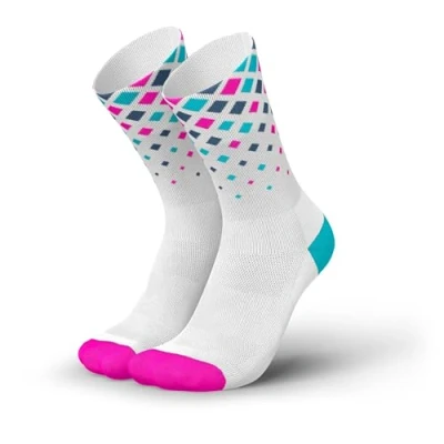 Afbeelding van INCYLENCE Hardloopsokken voor dames en heren met lichte compressie, 1 paar, CRYSTALS WIT ROZE CYAN, 35/38 EU