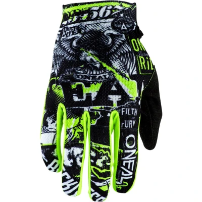 Afbeelding van O&#039;NEAL Cycling Glove Motocross MX MTB DH FR Downhill Freeride Duurzame, flexibele materialen, geventileerde palm Matrix Youth Attack Kinderen Colorful Maat S