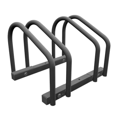 Afbeelding van Relaxdays fietsenrek, voor 2 fietsen, staal, grond, muur, maximale breedte banden: 60 mm, binnen en buiten, antraciet