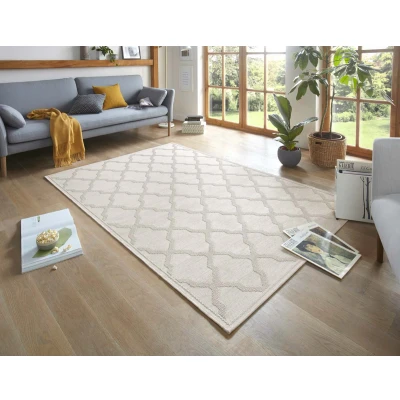 Afbeelding van Vlakweef Vloerkleed Macrame Optiek Heaven Crème 77x150 Cm