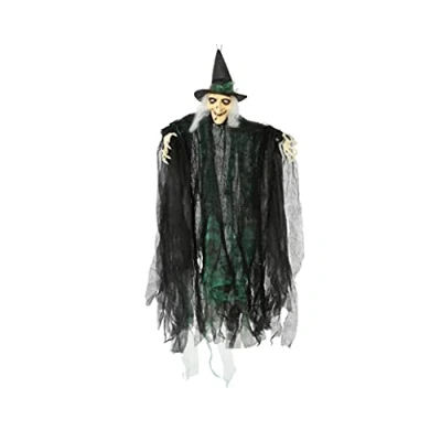 Afbeelding van Halloween/horror thema hang decoratie pop heks enge/griezelige 110 cm Feestdecoratievoorwerp