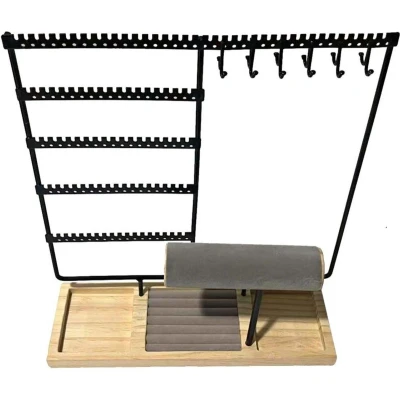 Afbeelding van Sieradenhouder Display Hout en Metaal 36x30x9,5 cm Zwart