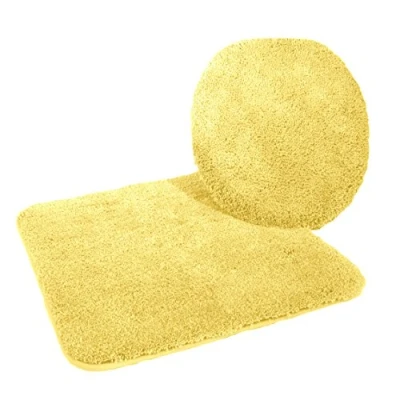 Afbeelding van Kinzler J 10053/06 microvezel badmatset 2 delig = WC dekselovertrek 47x50 cm + mat zonder uitsparing 50x55 cm, geel