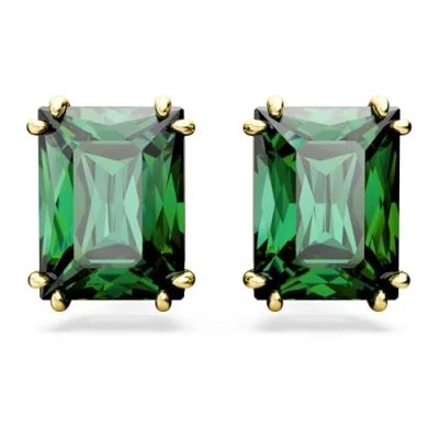 Afbeelding van Swarovski 5677142 Oorknoppen Matrix goudkleurig groen 11 x 0,8 mm