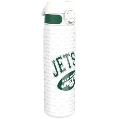 Afbeelding van ION8 Stalen Waterfles, 600 ml/20 oz, Lekvrij, Makkelijk te Openen, Veilige Vergrendeling, Vaatwasserbestendig, Hygiënische Flipcover, Draaggreep, Duurzaam, Reliëfprint, Ontwerp NFL Jets Drinkfles