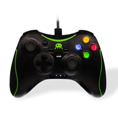 Afbeelding van Freaks and Geeks Zwarte bedrade controller voor Xbox 360 en PC