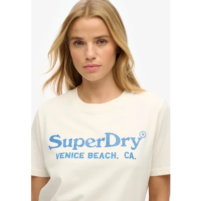 Afbeelding van Venue Metallic T shirt met Relaxte Pasvorm White Grootte: 42