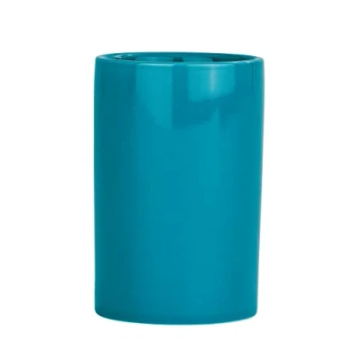 Afbeelding van WENKO Polaris tandenborstelbeker, hoogwaardige tandenborstelhouder voor tandenborstel en tandpasta van luxe keramiek, Ø 7 x 11 cm, petrol