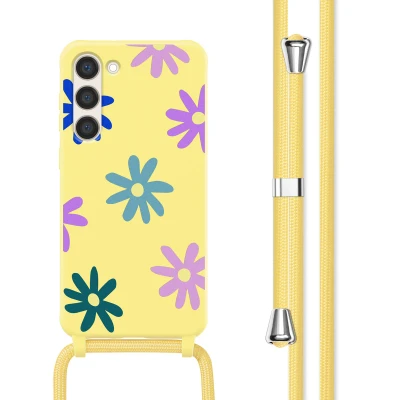 Afbeelding van Samsung Galaxy S23 Hoesje Siliconen en TPU (zacht) imoshion Softcase/Koordhoesje/Backcover Yellow Flower Distance Telefoonhoesje