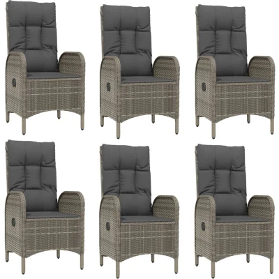 Afbeelding van vidaXL 9 delige Tuinset met kussens poly rattan grijs